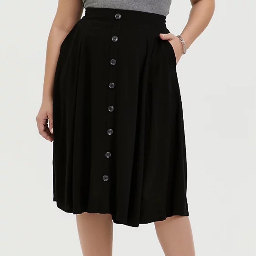 Button Up Midi Skirt